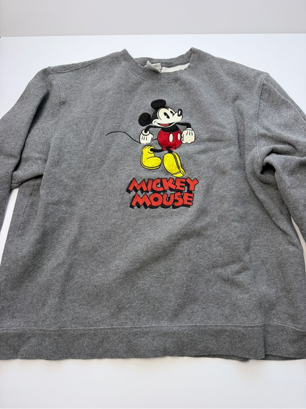 Disney Mickey Mouse Sweatshirt Adult Large Gray Crewneck Women’s Pullover